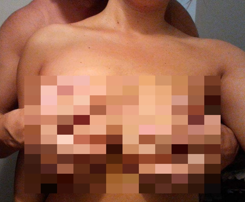 My Cuckold Husband Squeezing My Big Tanned Tits!Gold Archives!
