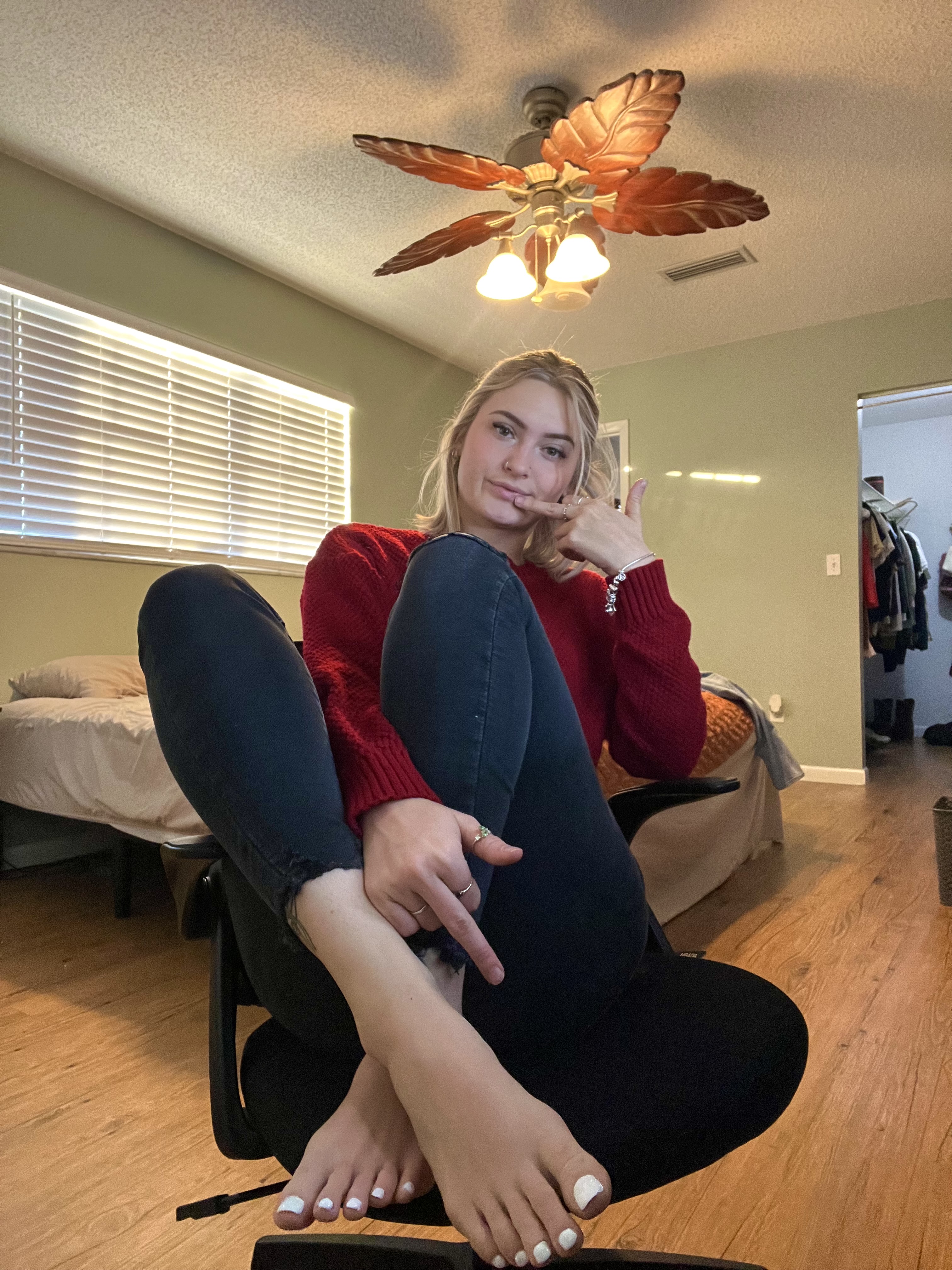 Close Up Toes And Soles With Face