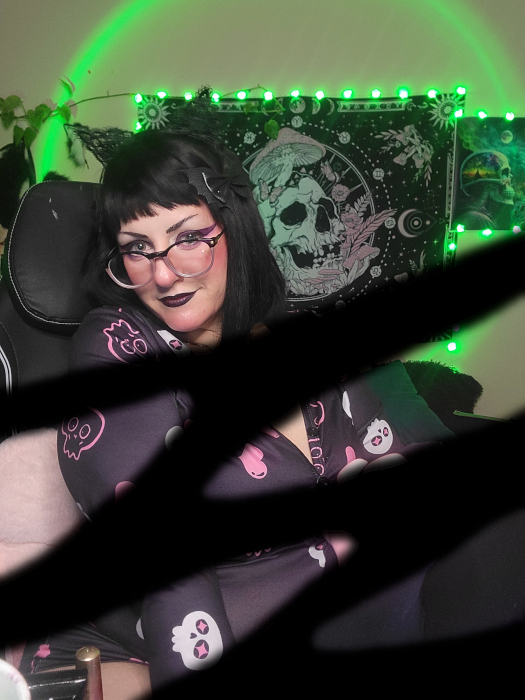 Goth Thigh-High Paw Print Stocking Feet