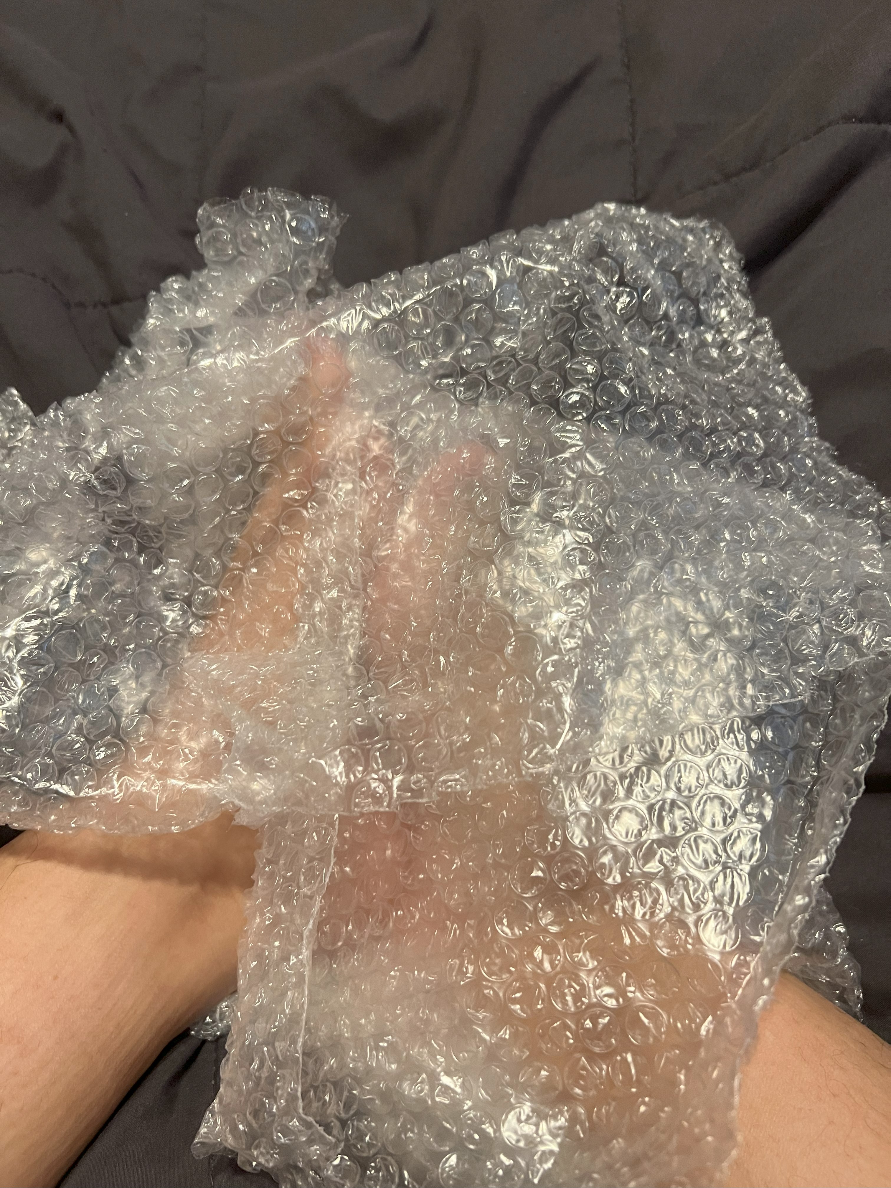 My Bare Feet On Bubble Wrap