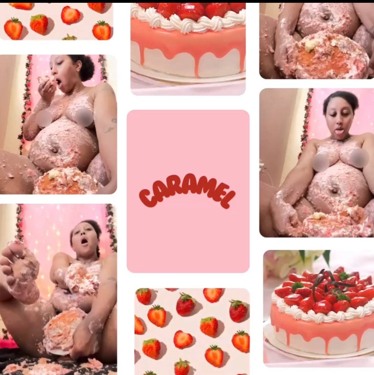 Birthday Cake All Over My Huge Almost-Due Pregnant Body! Smearing It On My Belly & Begging Babe To Fuck The Mess Off Me Who's Licking Me Clean First?