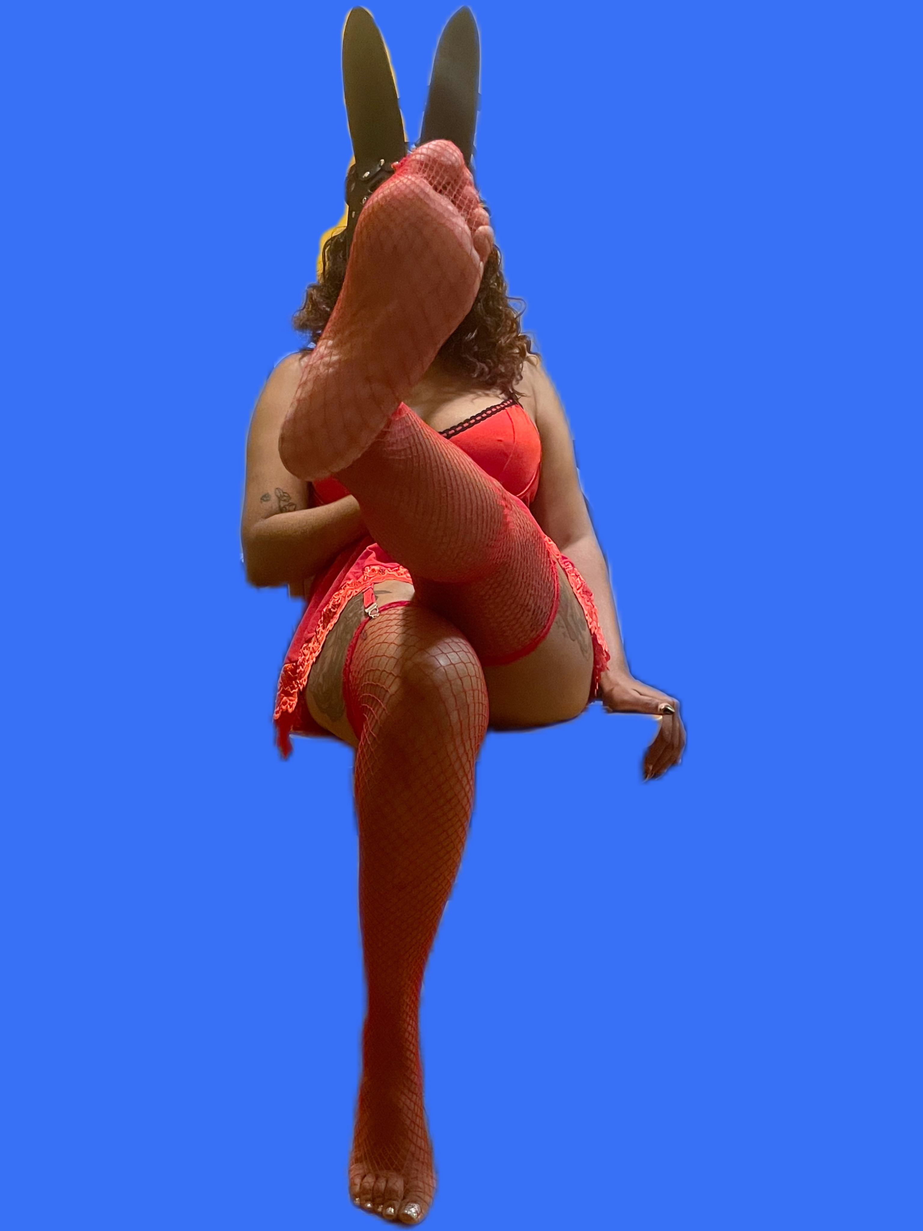 Goddess Melty's Red Lingerie And Stocking Seduction