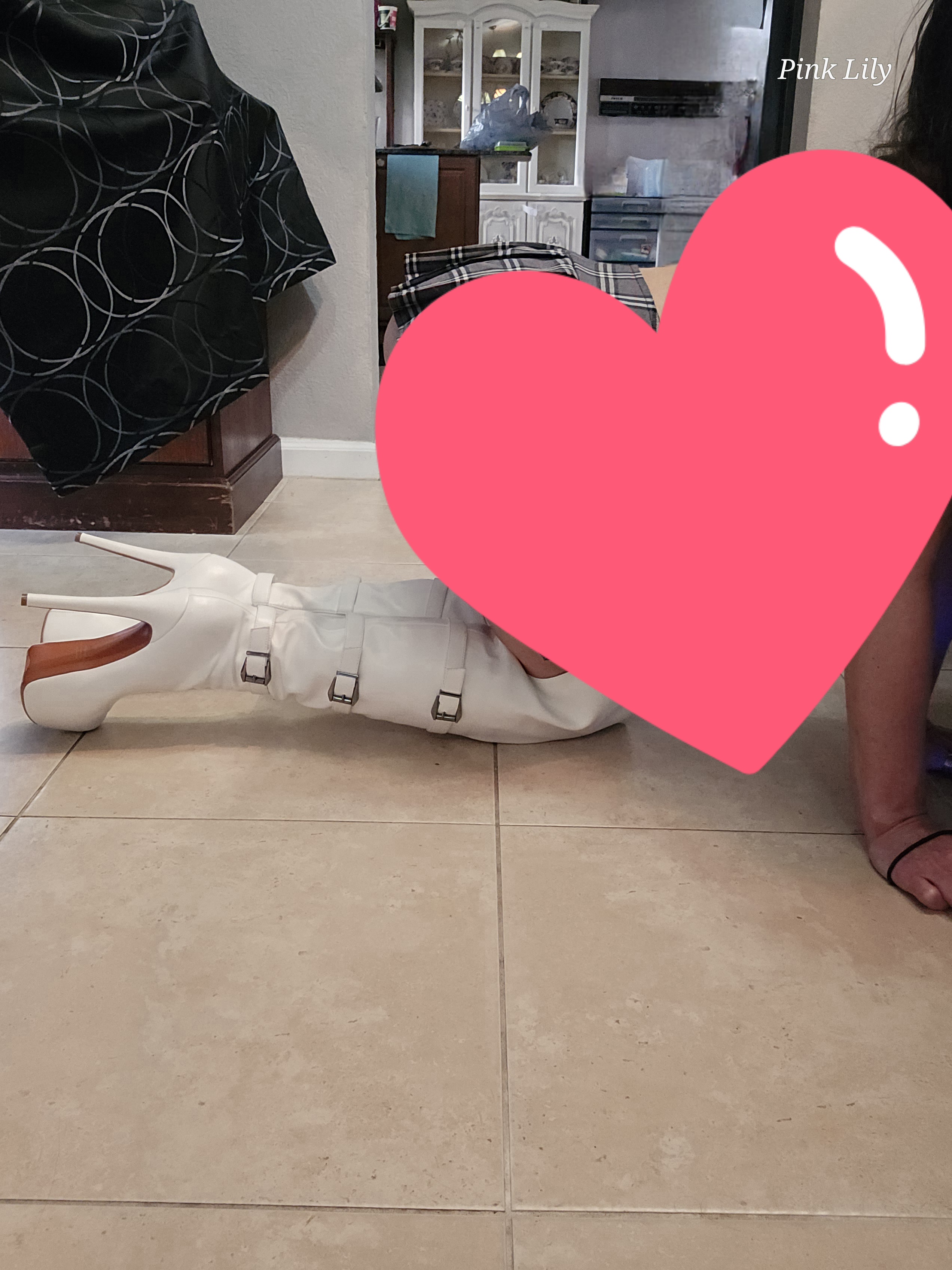 White Leather Thigh High Boots & Little Skirt 5