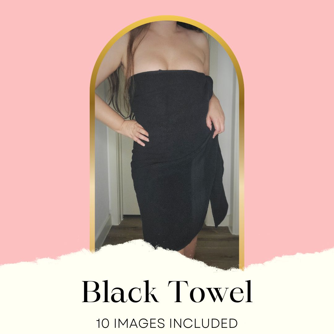 Black Towel Drop Photo Set