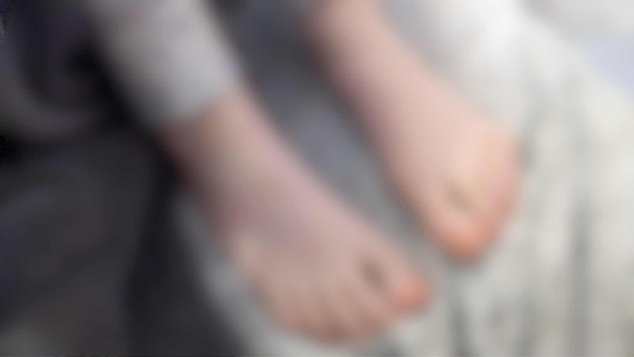 Cheeky Toes With Painted Nails